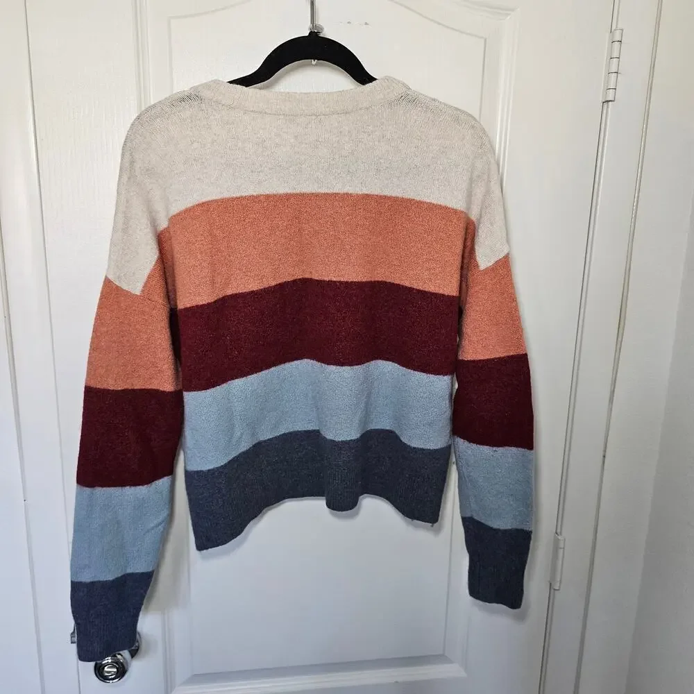 Madewell Crofton Striped Pullover Sweater in Coziest Yarn size Medium